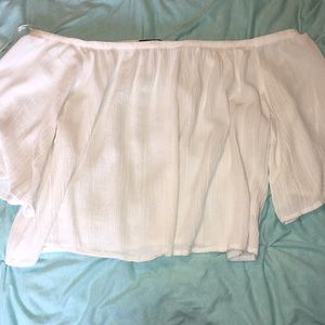 cropped off the shoulder top
